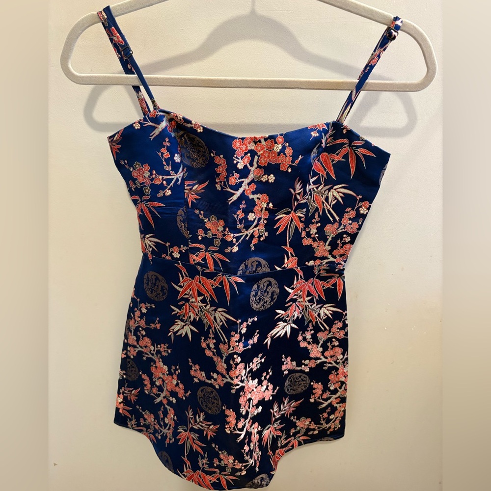NWOT Realisation Par The Emilie Silk Mini Dress in Shanghai Nights Women’s XS - Picture 9 of 16